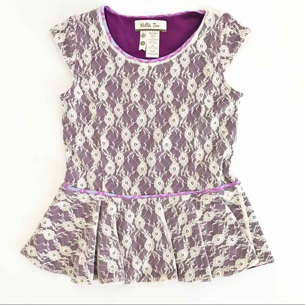 MATILDA JANE Wonderful Parade Poet Peplum Lace Top